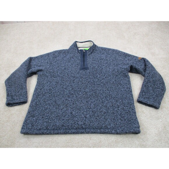 Orvis Other - Orvis Sweater Men Extra Large Blue Heavyweight Fleece Outdoor Zip Pullover Camp